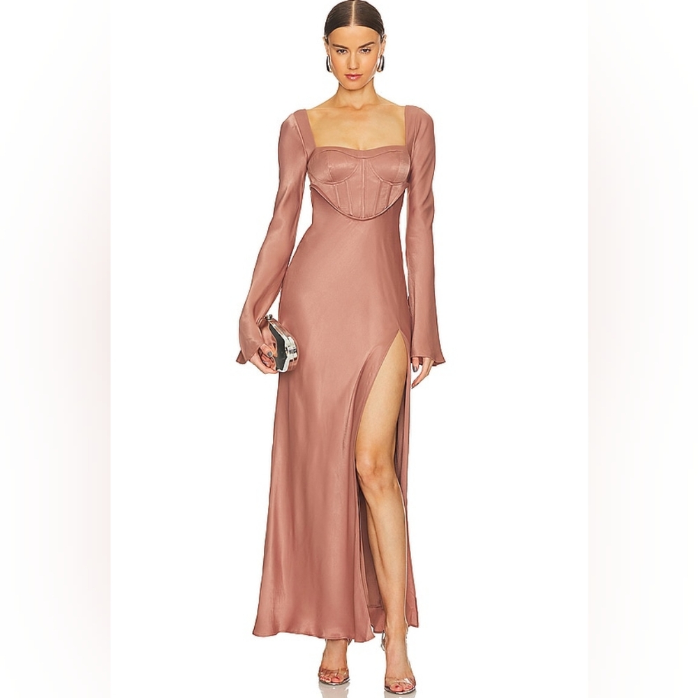 2S. NWOT LPA IRIS CORSET MAXI DRESS IN DESERT BLUSH